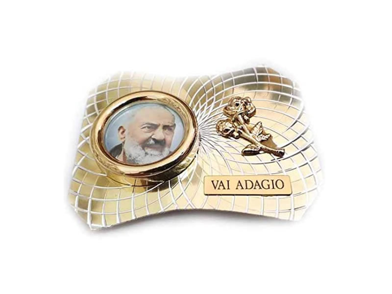 Generico 1 CALAMITA Magnete 6CM Padre pio Biadesivo Proteggi Auto con Frase  Casuale Via Adagio O Non Correre,RICEVI Un Portachiavi Omaggio Portafortuna  Napoli – Blu Super Shop