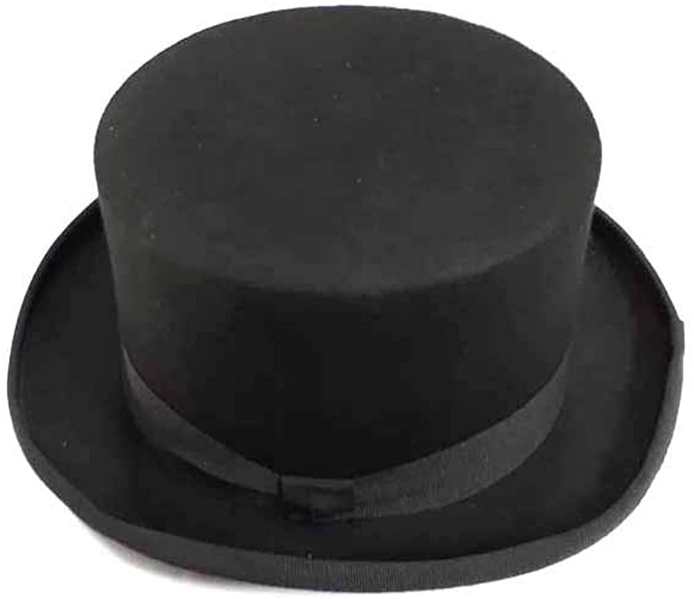 Generico Cappello Cilindro Nero Elegante Uomo Unisex Invernale Varie Taglie  (S55 M58 L60) Che Scegli Mentre ACQUISTI nella Personalizzazione,Made in