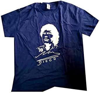 Generico Super T-Shirt Maglia buitoni Poliestere ricordo Maradona Tifoso del Napoli Diego Taglie Adulti e Bambini Omaggio Portachiavi 